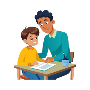 Student getting help from a tutor